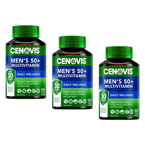 Cenovis Men's 50+ Multivitamin Daily Wellness 100 Capsules Pack of 3