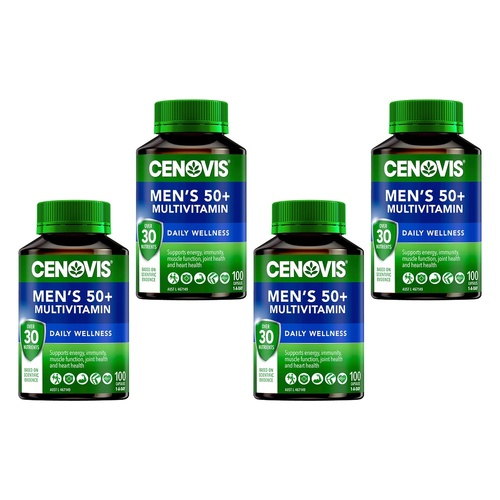 Cenovis Men's 50+ Multivitamin Daily Wellness 100 Capsules Pack of 4
