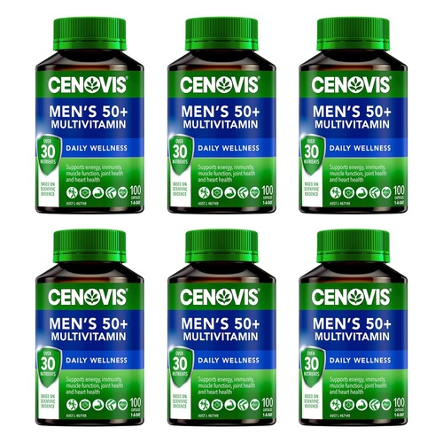 Cenovis Men's 50+ Multivitamin Daily Wellness 100 Capsules Pack of 6