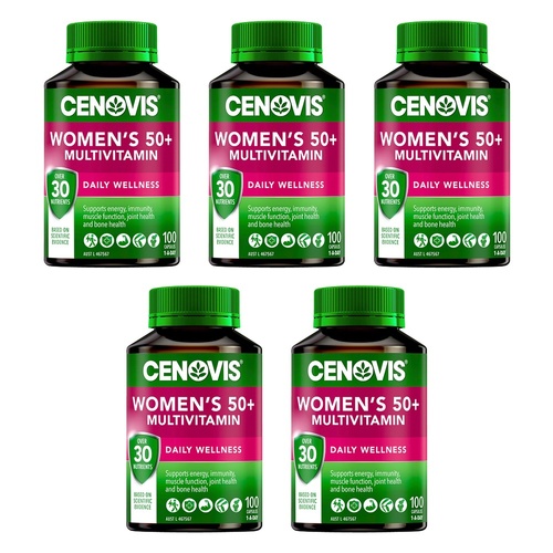Cenovis Women's 50+ Multivitamin Daily Wellness 100 Capsules Pack of 5