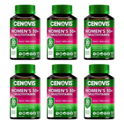 Cenovis Women's 50+ Multivitamin Daily Wellness 100 Capsules Pack of 6