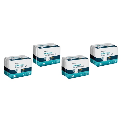 Pharmacy Health Discreet Underwear Medium Super 12 Pack x 2 Bundle of 4