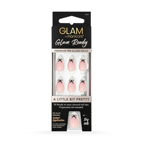 Glam by Manicare Glam Ready Pre-Glued Nails A Little Bit Pretty 30 Pack x 6