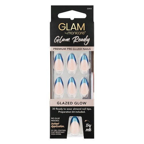 Glam by Manicare Glam Ready Pre-Glued Nails Glazed Glow 30 Pack x 6