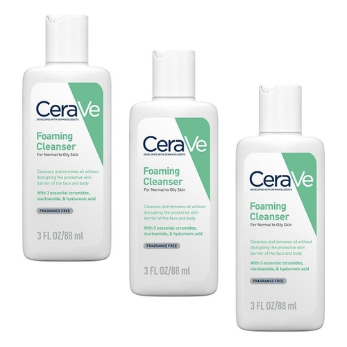 CeraVe Foaming Oil-Free Cleanser 88mL Pack of 3