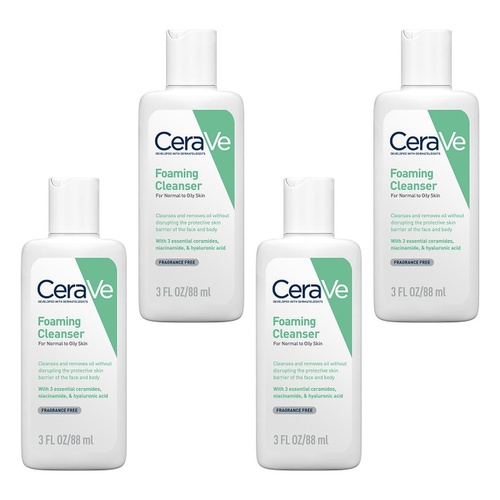 CeraVe Foaming Oil-Free Cleanser 88mL Pack of 4