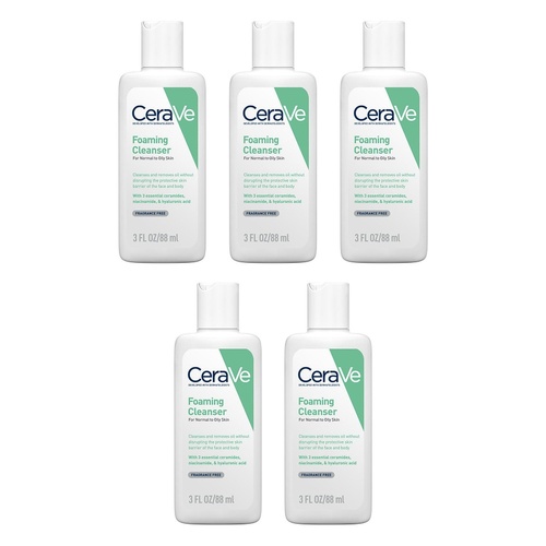 CeraVe Foaming Oil-Free Cleanser 88mL Pack of 5