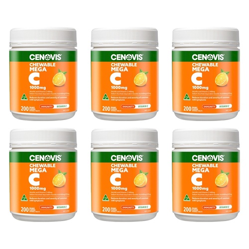 Cenovis Chewable Mega C 1000mg Orange 200 Tablets Pack of 6