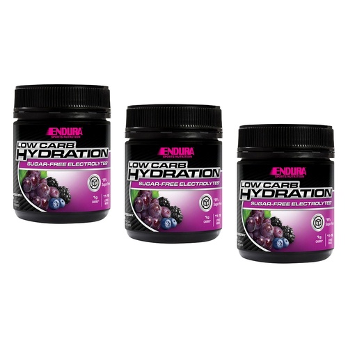Endura Low Carb Hydration Grapeberry Powder 128g Pack of 3