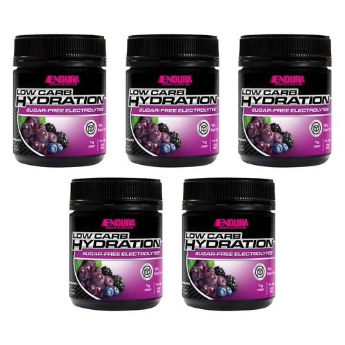 Endura Low Carb Hydration Grapeberry Powder 128g Pack of 5