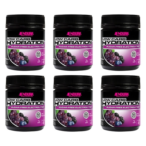 Endura Low Carb Hydration Grapeberry Powder 128g Pack of 6