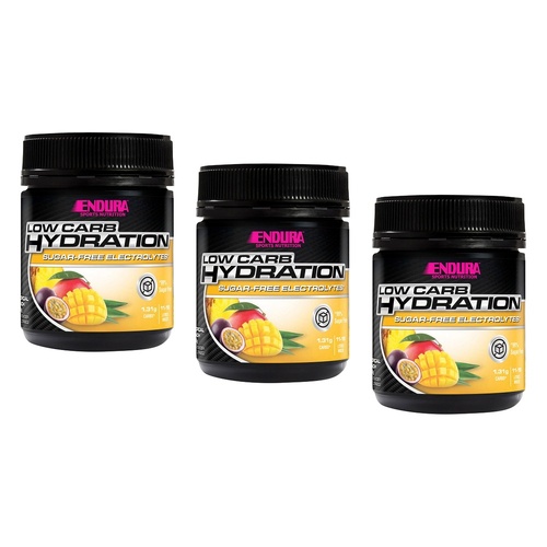 Endura Low Carb Hydration Tropical Punch Powder 135g Pack of 3