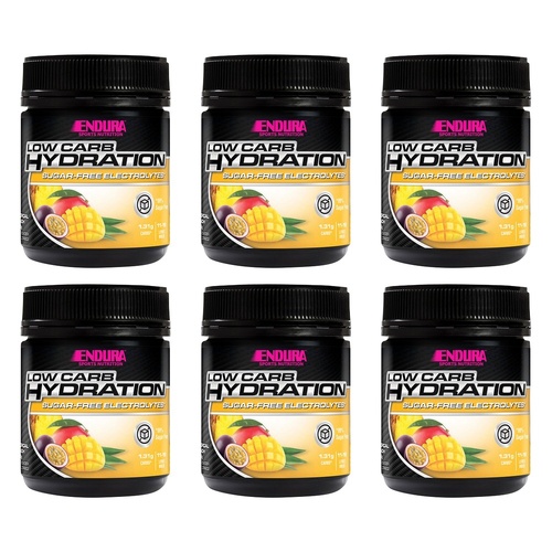 Endura Low Carb Hydration Tropical Punch Powder 135g Pack of 6