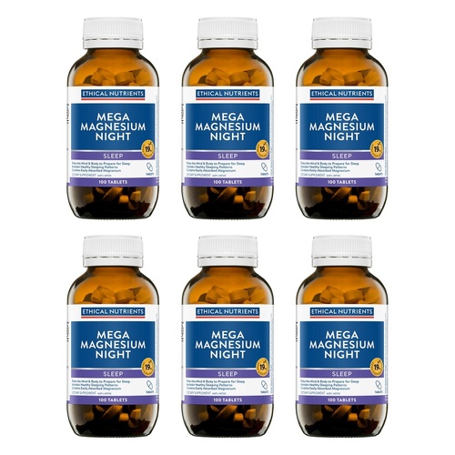 Ethical Nutrients Mega Magnesium Night 100 Tablets Pack of 6