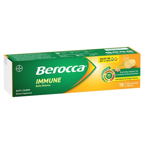 Berocca Immune Daily Defence Lemongrass & Ginger Effervescent Tablets