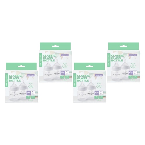 New Beginnings Classic Glass Bottle 120mL Twin Pack Bundle of 4