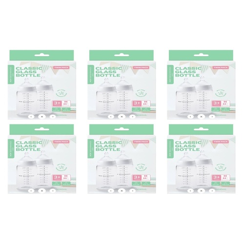 New Beginnings Classic Glass Bottle 2 x 240mL Pack of 6