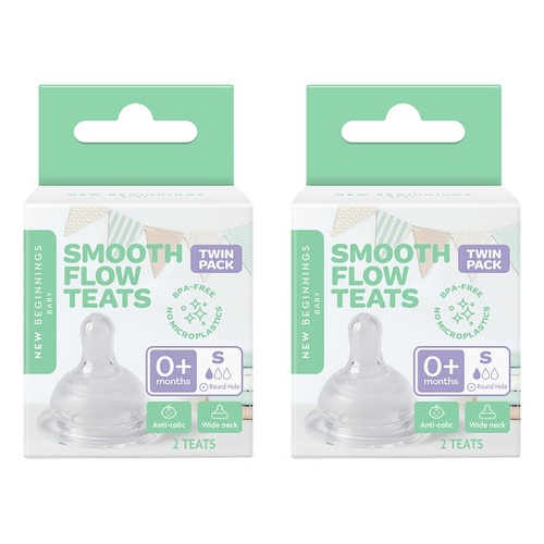 New Beginnings Silicone Teat Small Twin Pack Bundle of 2