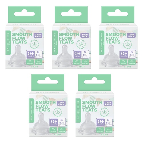 New Beginnings Silicone Teat Small Twin Pack Bundle of 5