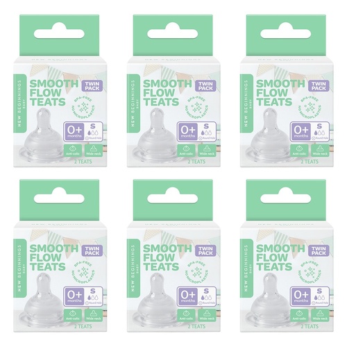 New Beginnings Silicone Teat Small Twin Pack Bundle of 6