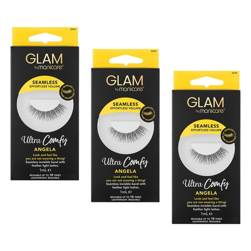 Glam by Manicare Seamless Lashes Angela x 6 Bundle of 3