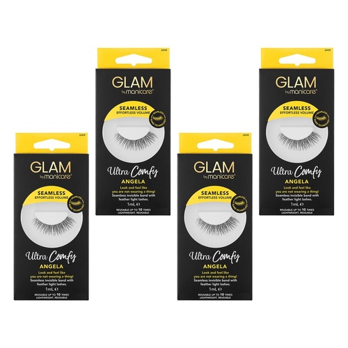 Glam by Manicare Seamless Lashes Angela x 6 Bundle of 4