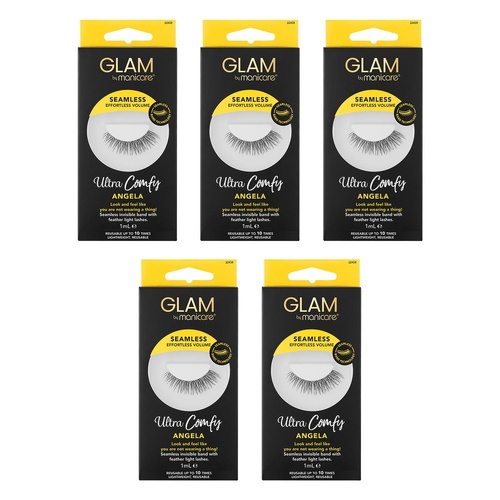 Glam by Manicare Seamless Lashes Angela x 6 Bundle of 5