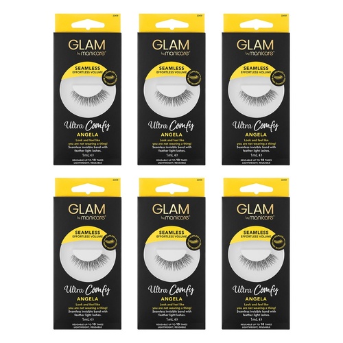 Glam by Manicare Seamless Lashes Angela x 6 Bundle of 6