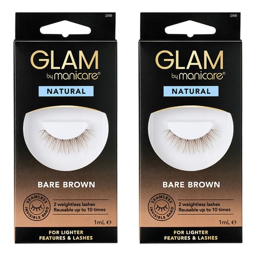 Glam by Manicare Bare Brown Natural Lashes x 6 Bundle of 2