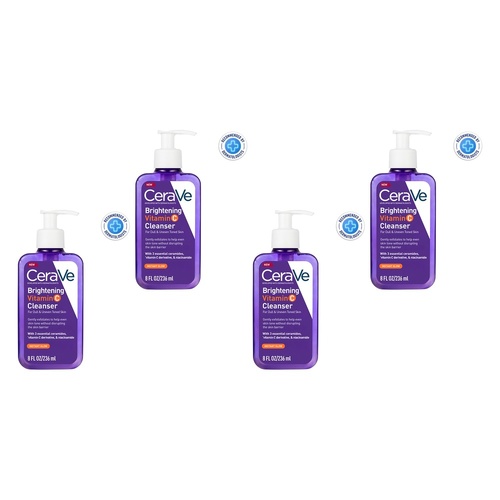 CeraVe Brightening Vitamin C Cleanser 236mL Pack of 4