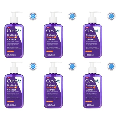 CeraVe Brightening Vitamin C Cleanser 236mL Pack of 6