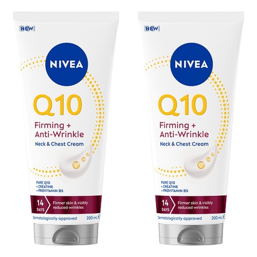NIVEA Q10 Firming + Anti-Wrinkle Neck & Chest Cream 200mL Pack of 2