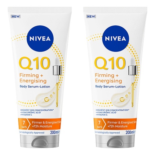 NIVEA Q10 Firming + Energising Body Serum Lotion 200mL Pack of 2