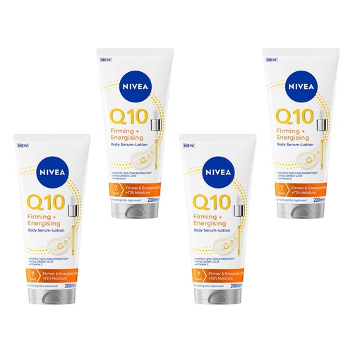 NIVEA Q10 Firming + Energising Body Serum Lotion 200mL Pack of 4