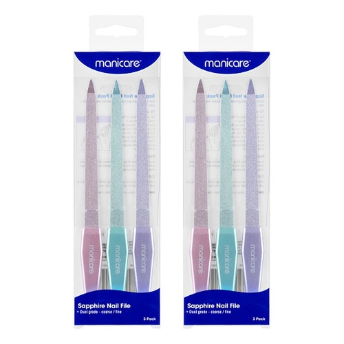 Manicare Sapphire Nail File 3 Pack x 6 Bundle of 2