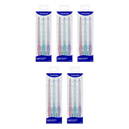 Manicare Sapphire Nail File 3 Pack x 6 Bundle of 5