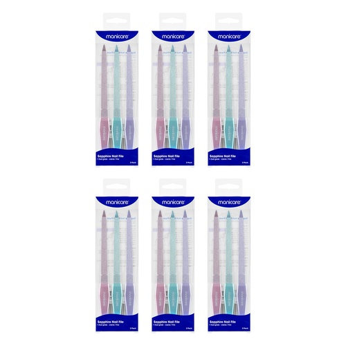 Manicare Sapphire Nail File 3 Pack x 6 Bundle of 6