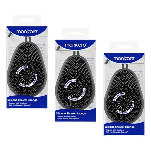 Manicare Silicone Shower Sponge x 6 Bundle of 3