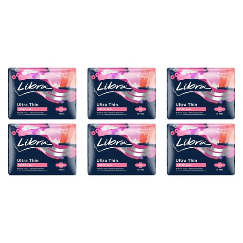 Libra Ultra Thin Pads Regular with Wings 20 Pack x 6 Bundle of 6