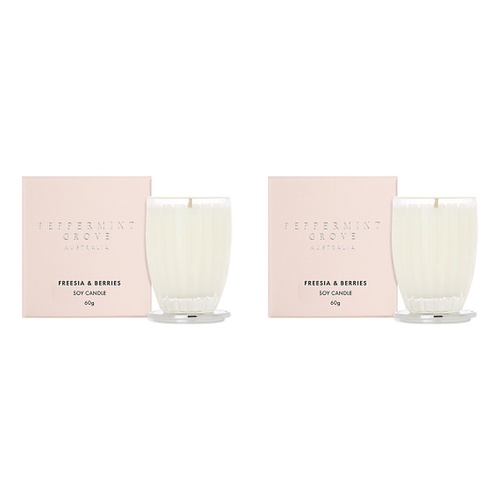 Peppermint Grove Freesia & Berries Scented Soy Candle 60g Pack of 2
