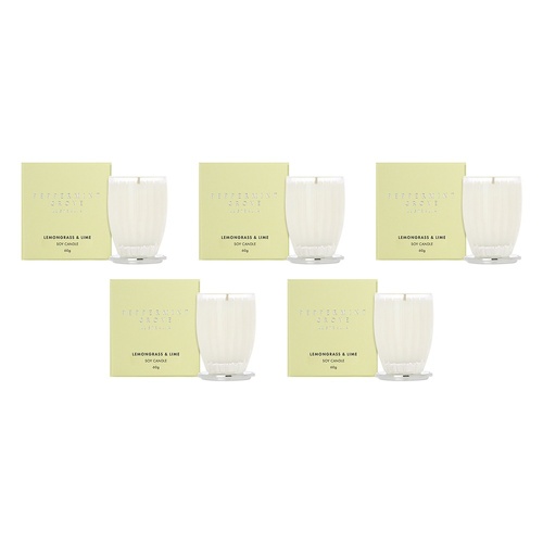 Peppermint Grove Lemongrass & Lime Scented Soy Candle 60g Pack of 5