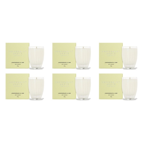 Peppermint Grove Lemongrass & Lime Scented Soy Candle 60g Pack of 6