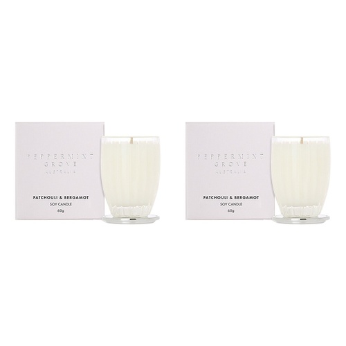 Peppermint Grove Patchouli & Bergamot Scented Soy Candle 60g Pack of 2