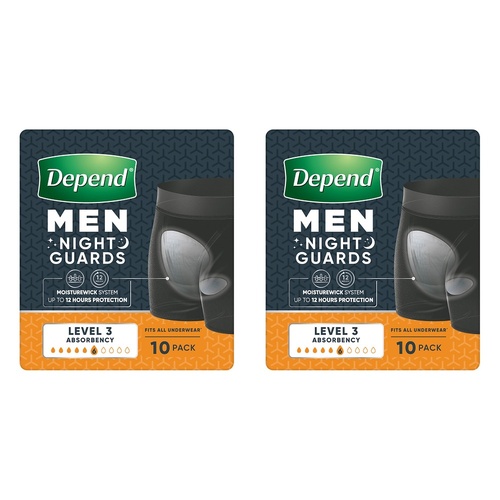 Depend Guard Level 3 Men 10 Pack x 2 Bundle of 2