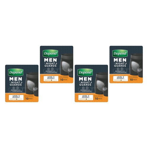 Depend Guard Level 3 Men 10 Pack x 2 Bundle of 4