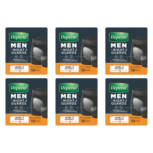 Depend Guard Level 3 Men 10 Pack x 2 Bundle of 6