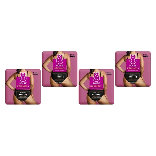 Poise Intimates Disposable Underwear XXL 8 Full Briefs x 2 Bundle of 4