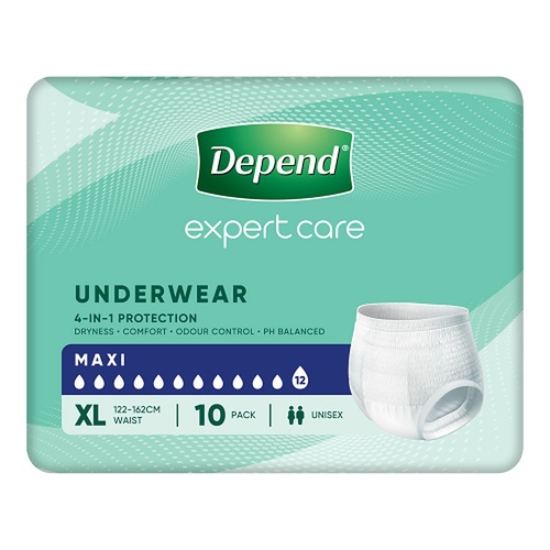 Depend Underwear Maxi Extra Large 10 Pack x 4