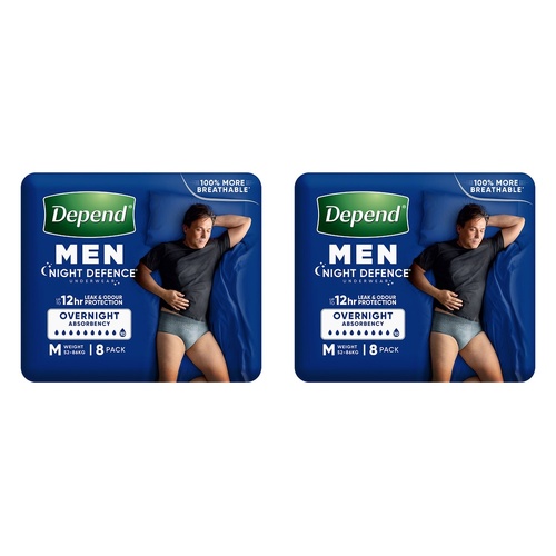 Depend UW Real Fit Night Defence Male ME x 3 Bundle of 2