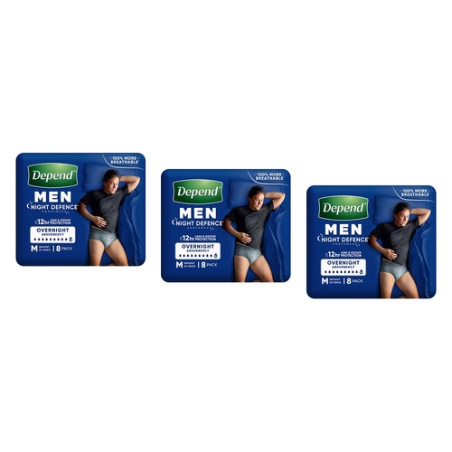 Depend UW Real Fit Night Defence Male ME x 3 Bundle of 3